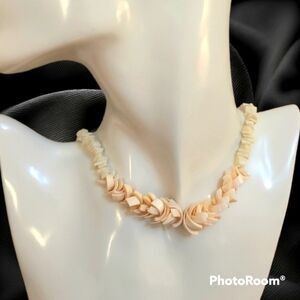 VTG Dainty Pink Puka Shell Surfer Mermaidcore Collar Necklace